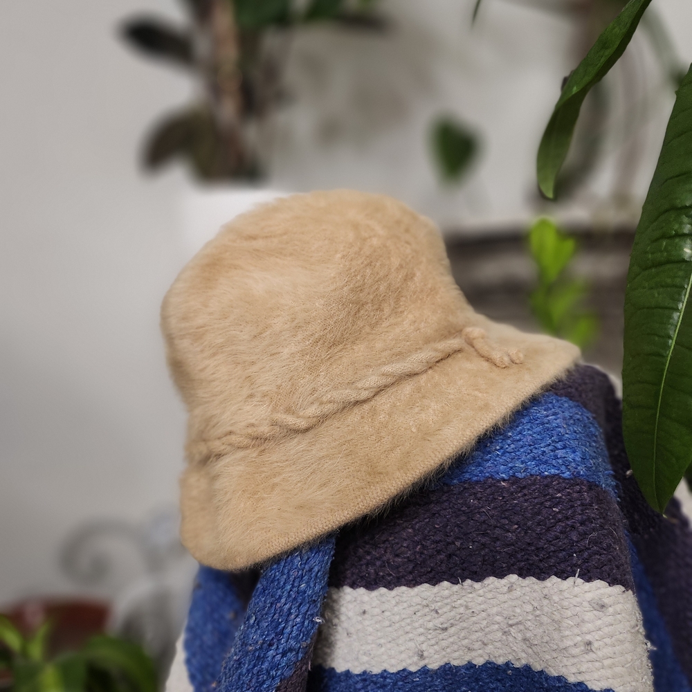 Vintage Rabbir Hair Tan Bucket Hat
